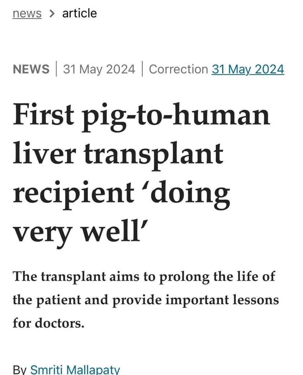 全球首例！中国团队成功将基因编辑猪肝脏移植人体